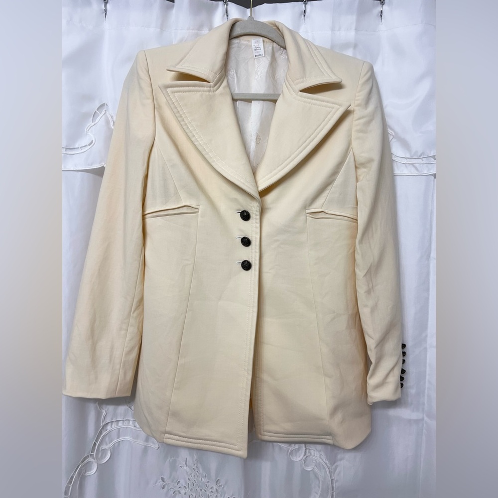 Vintage Gianni Versace Couture Blazer Ivory Wool Medusa Buttons Made Italy 42/6